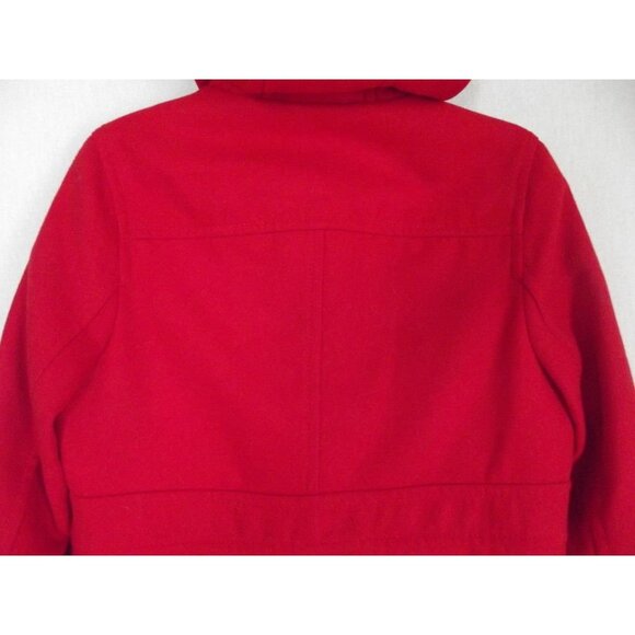 Old Navy Peacoat Womens Size Small Radiant Red Toggle Hooded Pockets - Picture 10 of 14